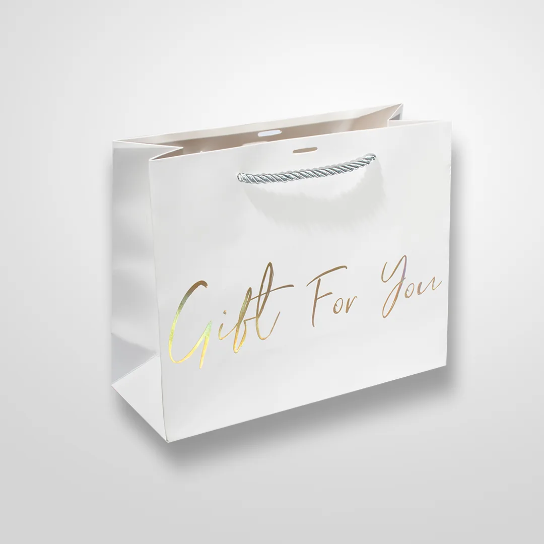 Bolsa Cinta Mensaje Unicolor Importada Mediana Gift For You Blanco