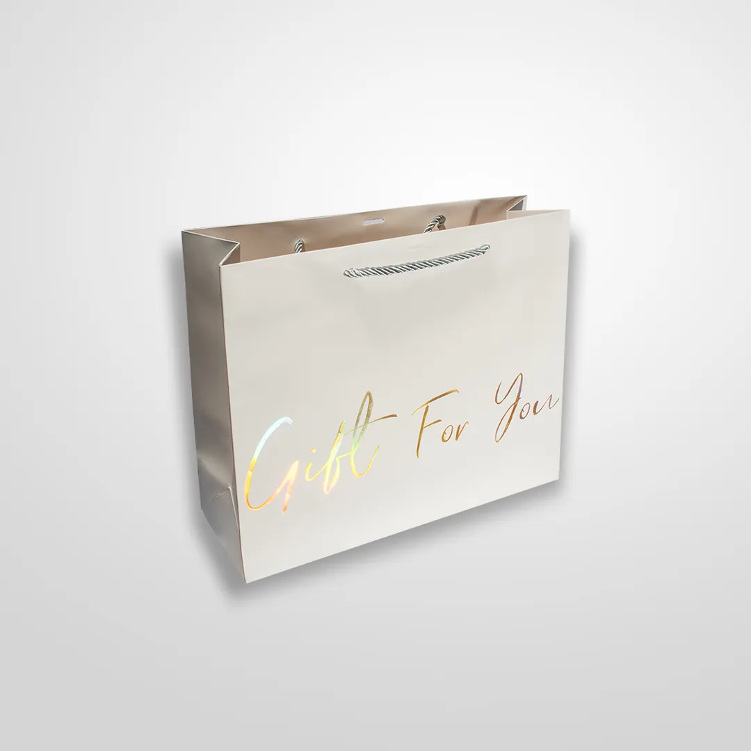 Bolsa Cinta Mensaje Unicolor Importada Pequeña Gift For You Blanco