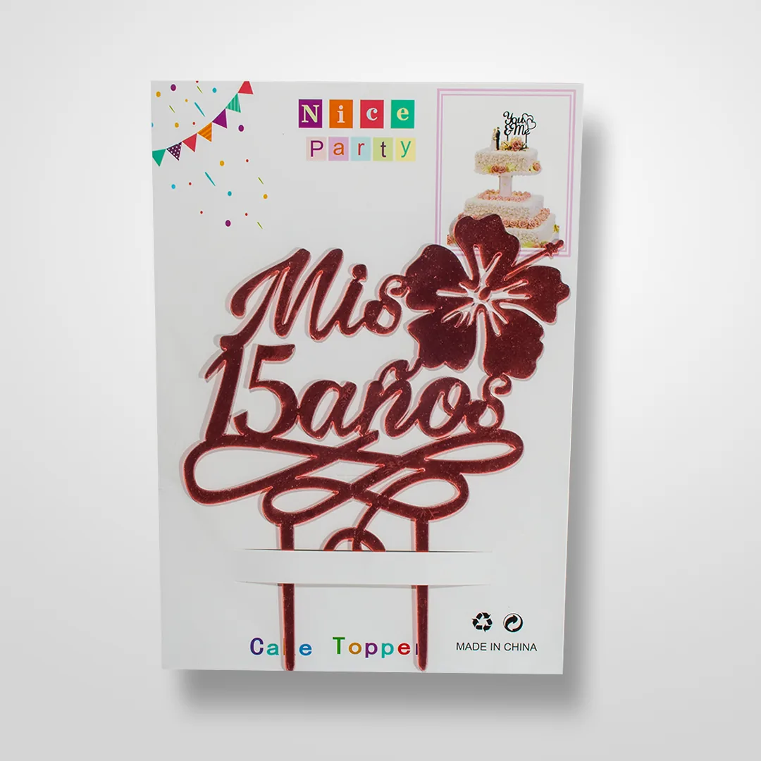 Topper para Torta 15 Años Oro rosa