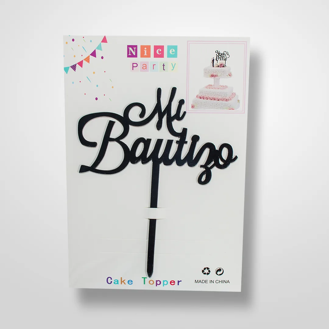 Topper para Torta Bautizo Negro