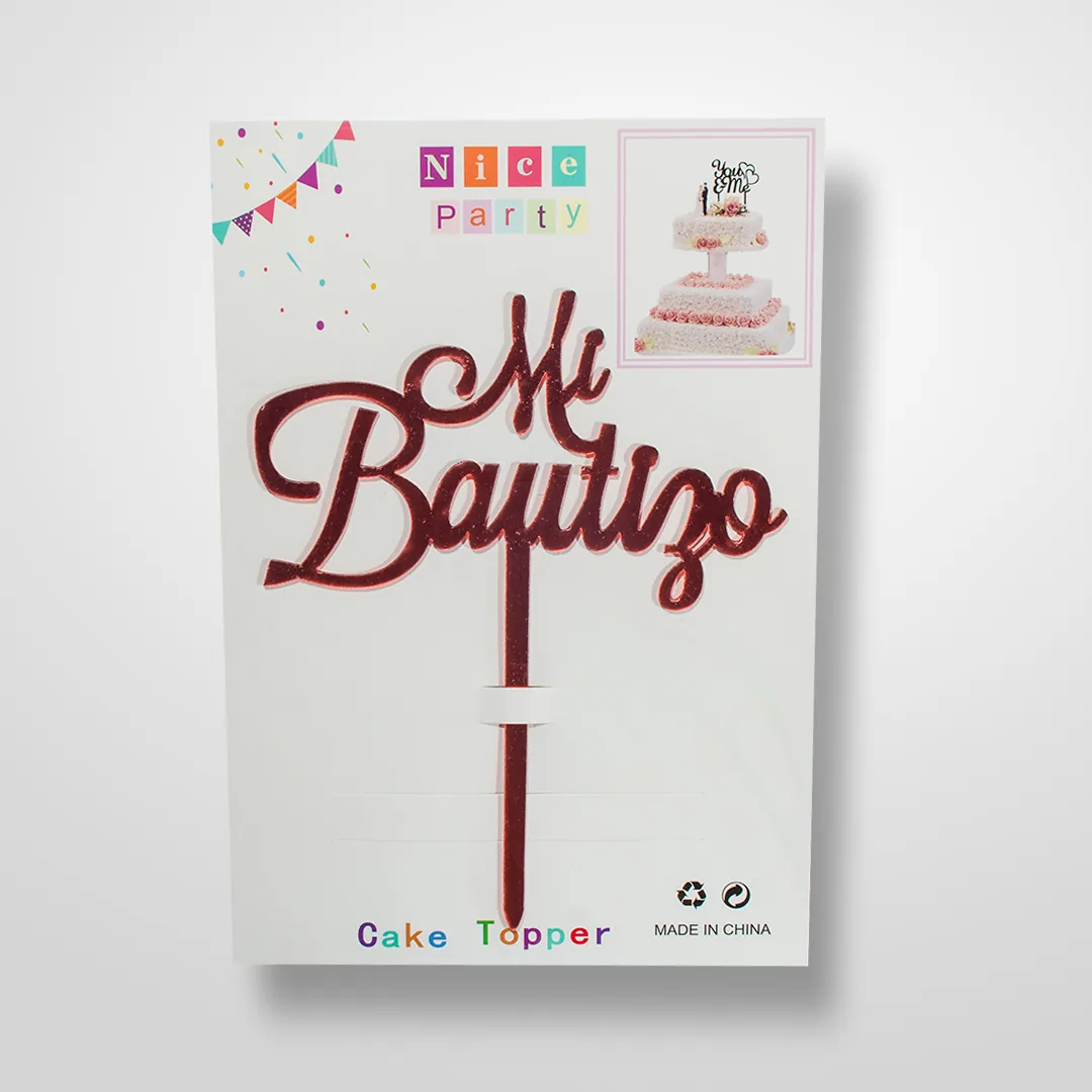 Topper para Torta Bautizo Rojo