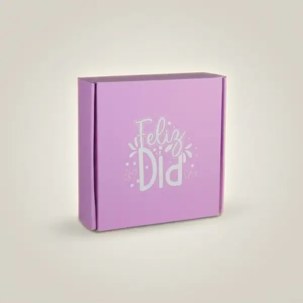 Caja Micro Estampada Mediana Feliz dia lila