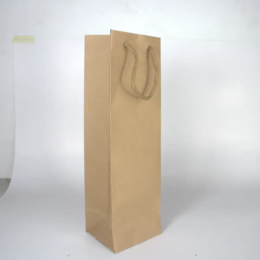 Bolsa Kraft Cordón Algodón para Vino