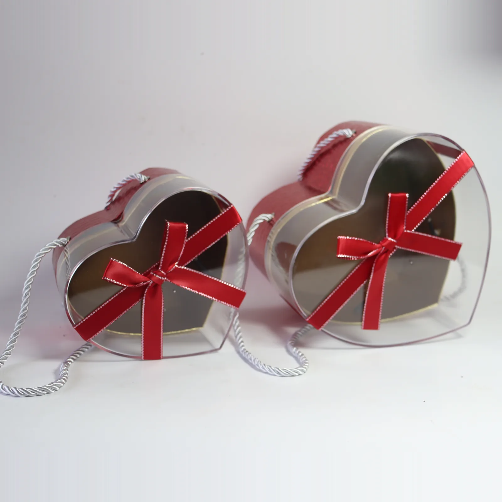 Caja Acrílica Corazón Cordón x2