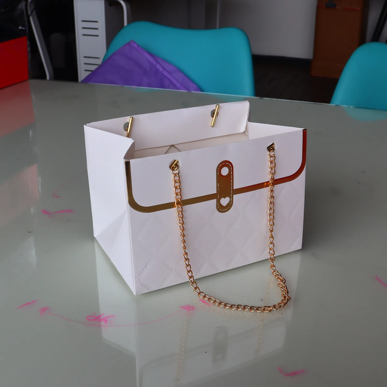 Bolsa Cartera Cadena Rectangular