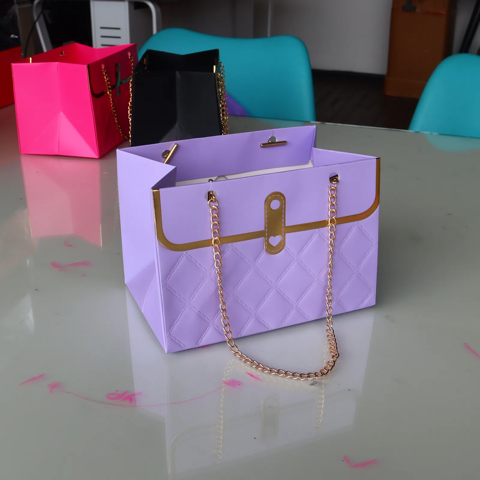 Bolsa Cartera Cadena Rectangular