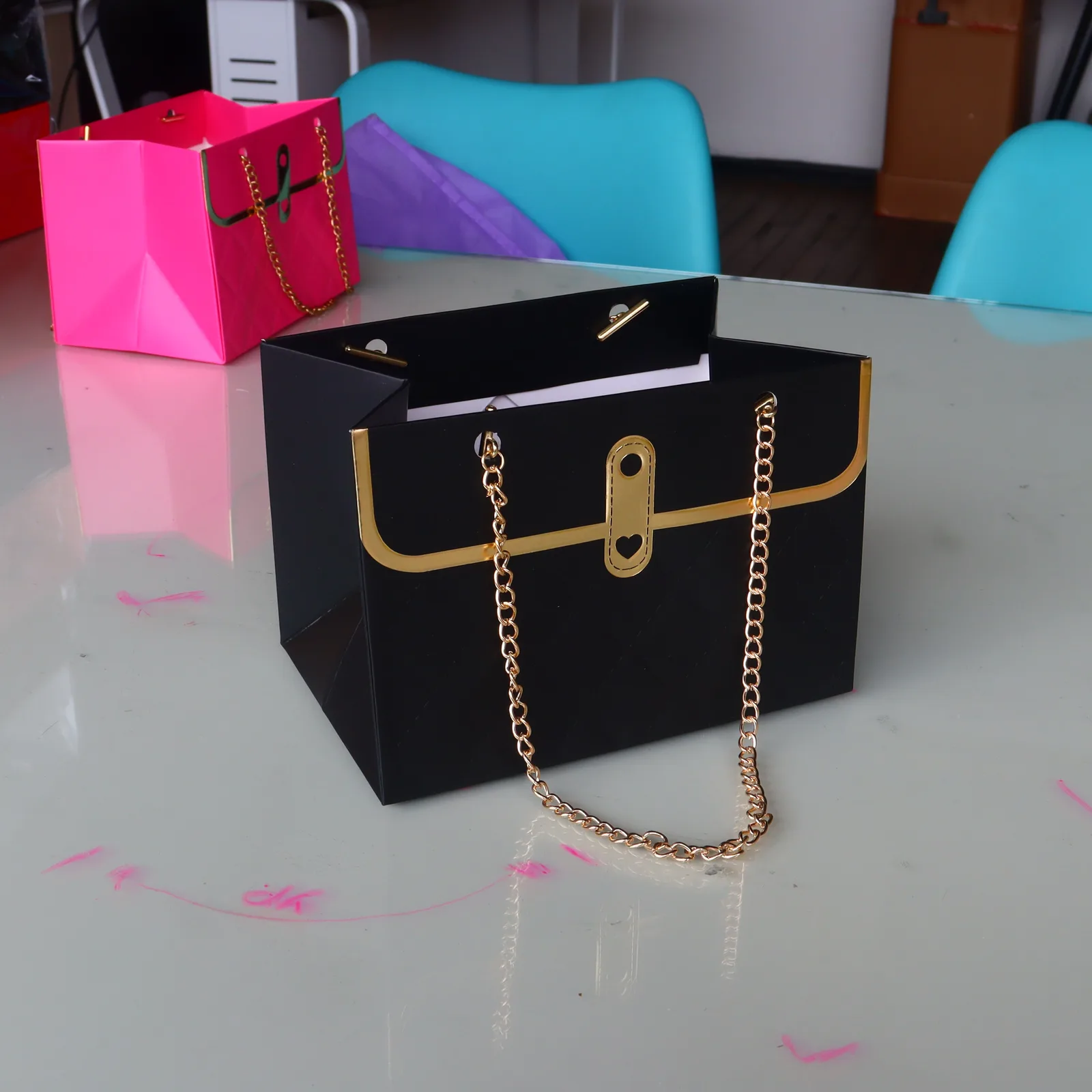 Bolsa Cartera Cadena Rectangular