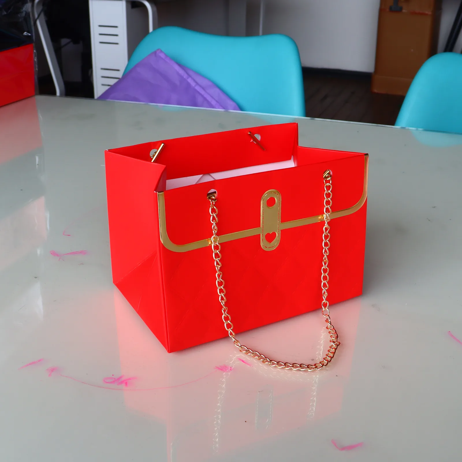 Bolsa Cartera Cadena Rectangular