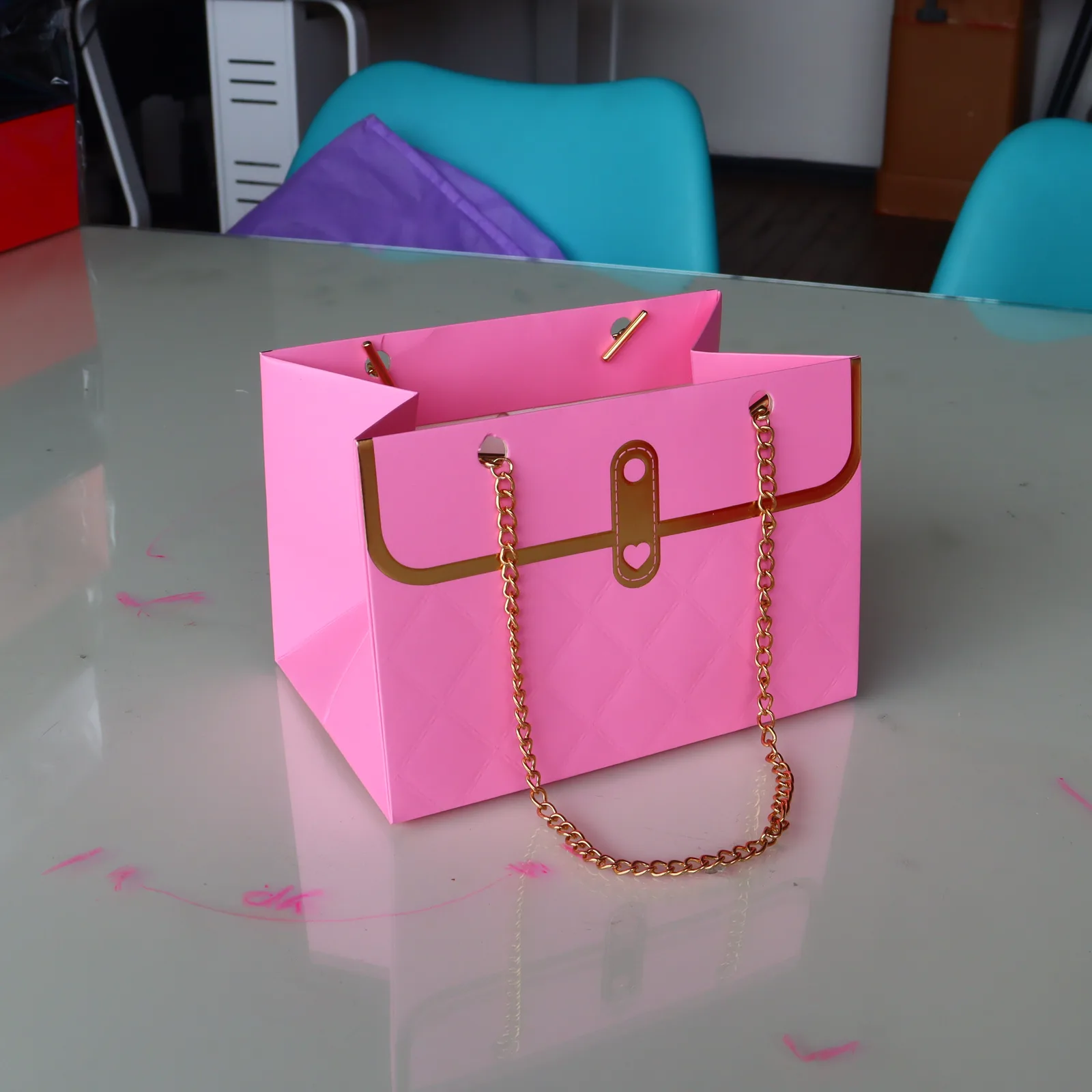 Bolsa Cartera Cadena Rectangular