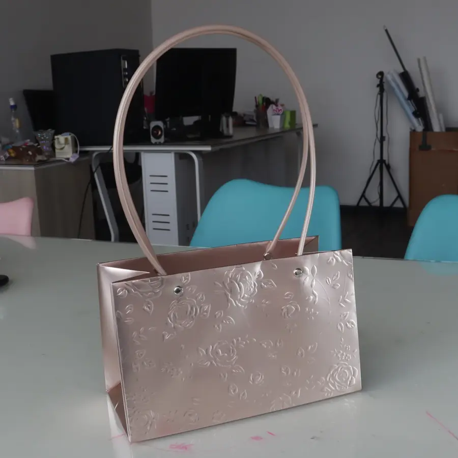 Bolsa Cartera Metalizada Textura Flores